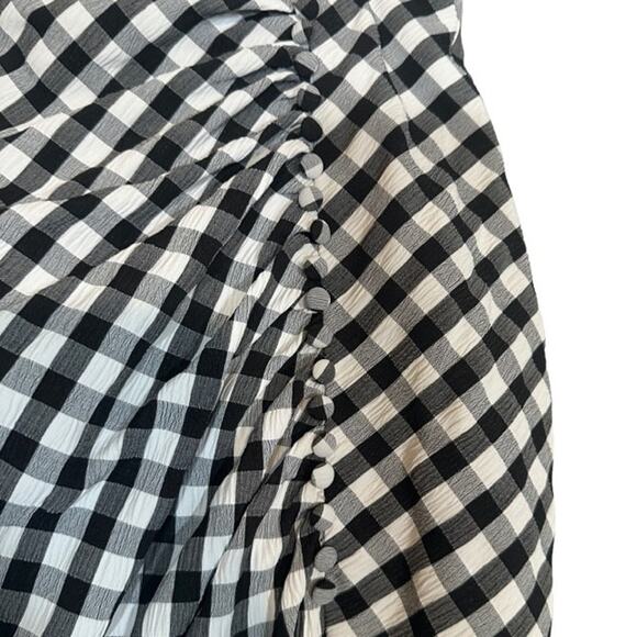 Rumer Black & White Checked Plaid High Front Slit Bisou Maxi Skirt Women Sz S - Picture 6 of 12